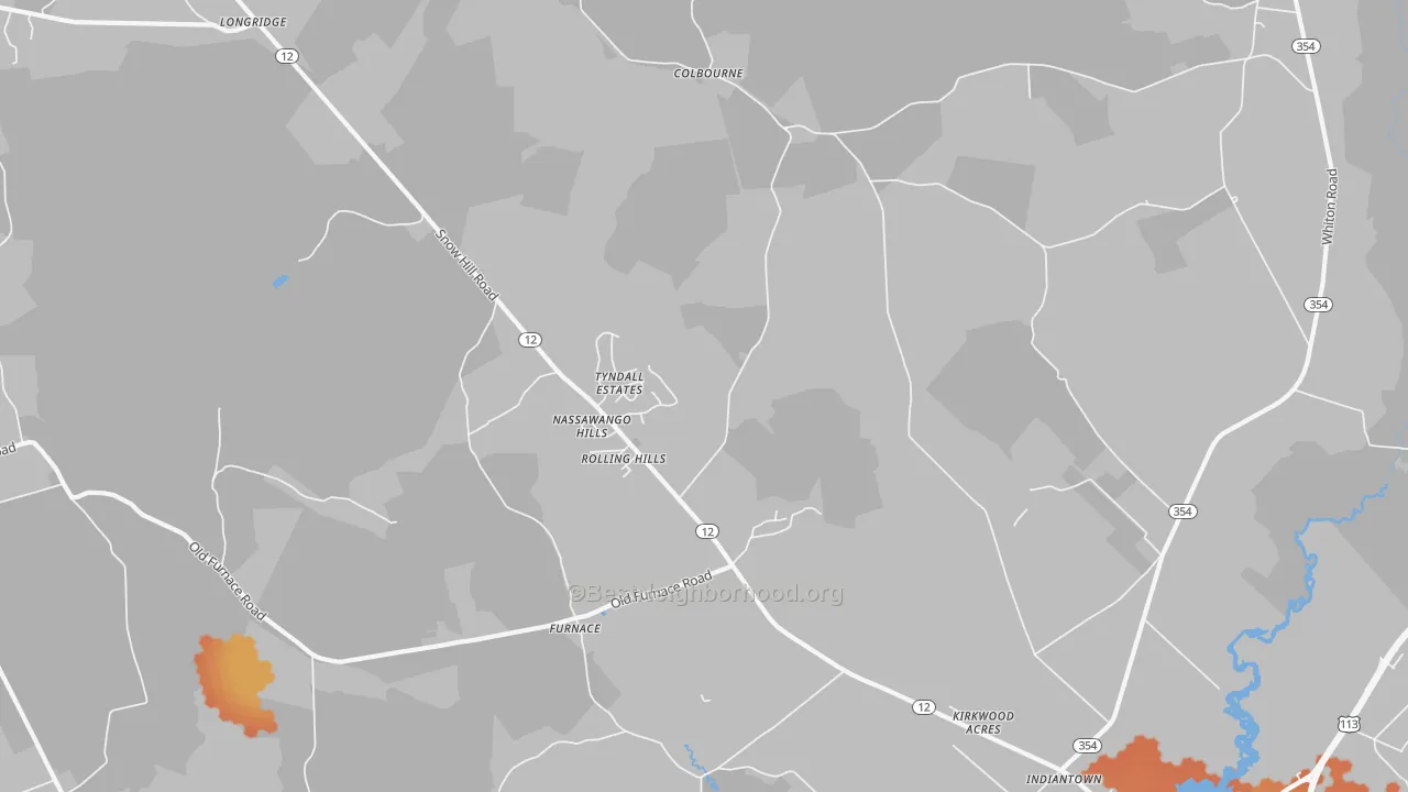 Bike Grade map of Indiantown, MD