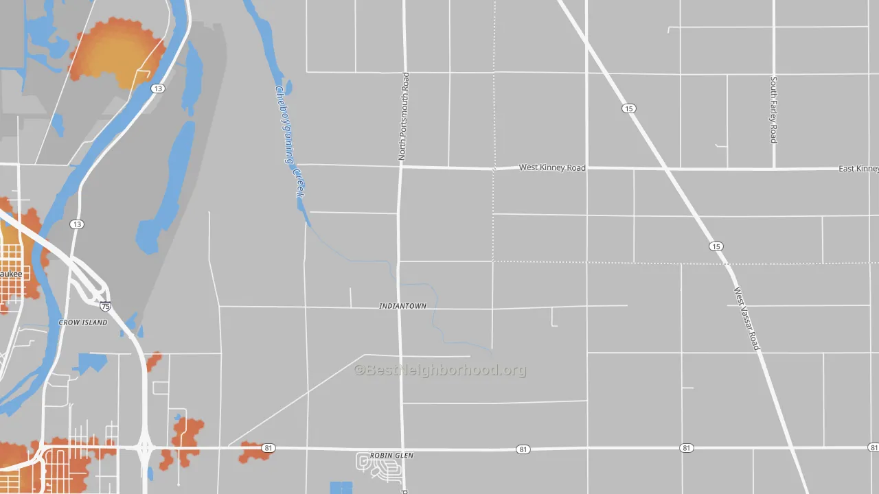 Bike Grade map of Indiantown, MI