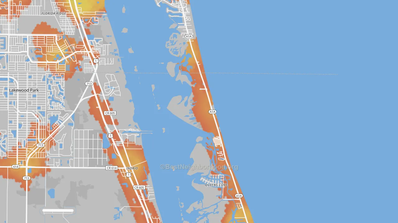 Bike Grade map of Indrio, FL