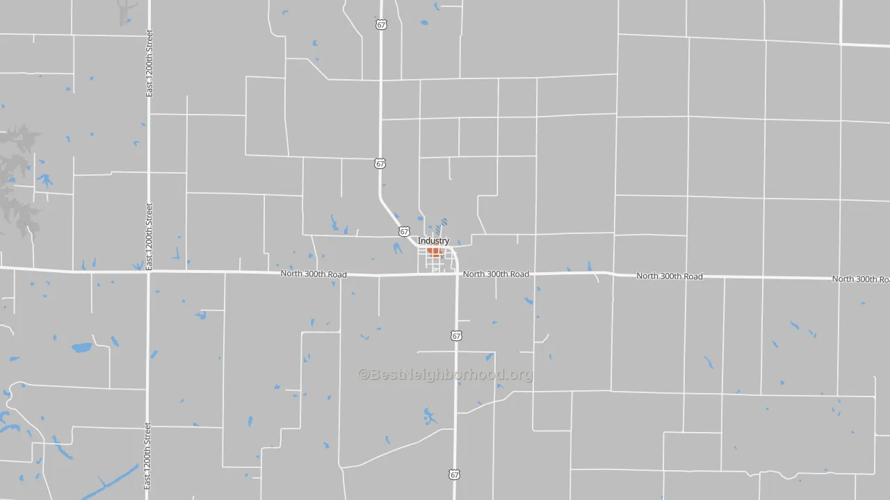 Bike Grade map of Industry, IL
