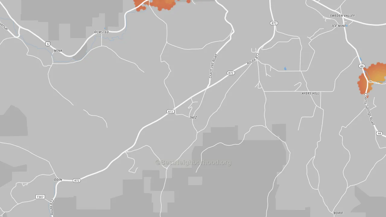 Bike Grade map of Inez, PA