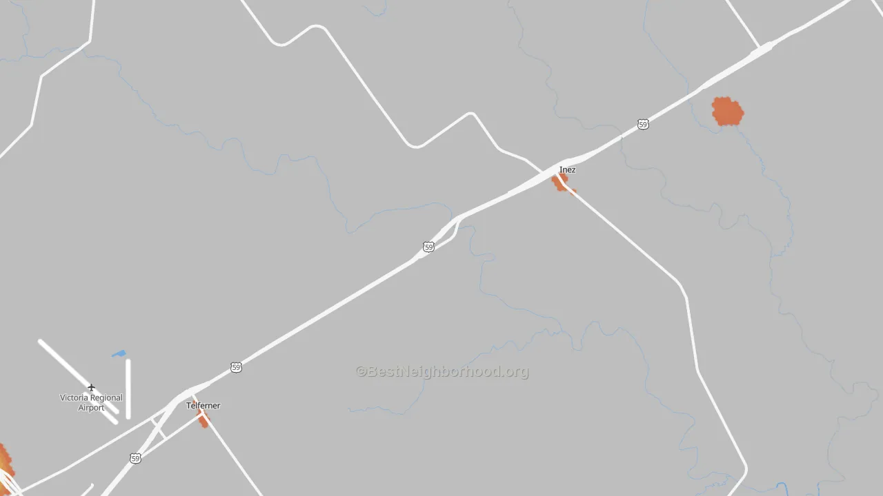 Bike Grade map of Inez, TX