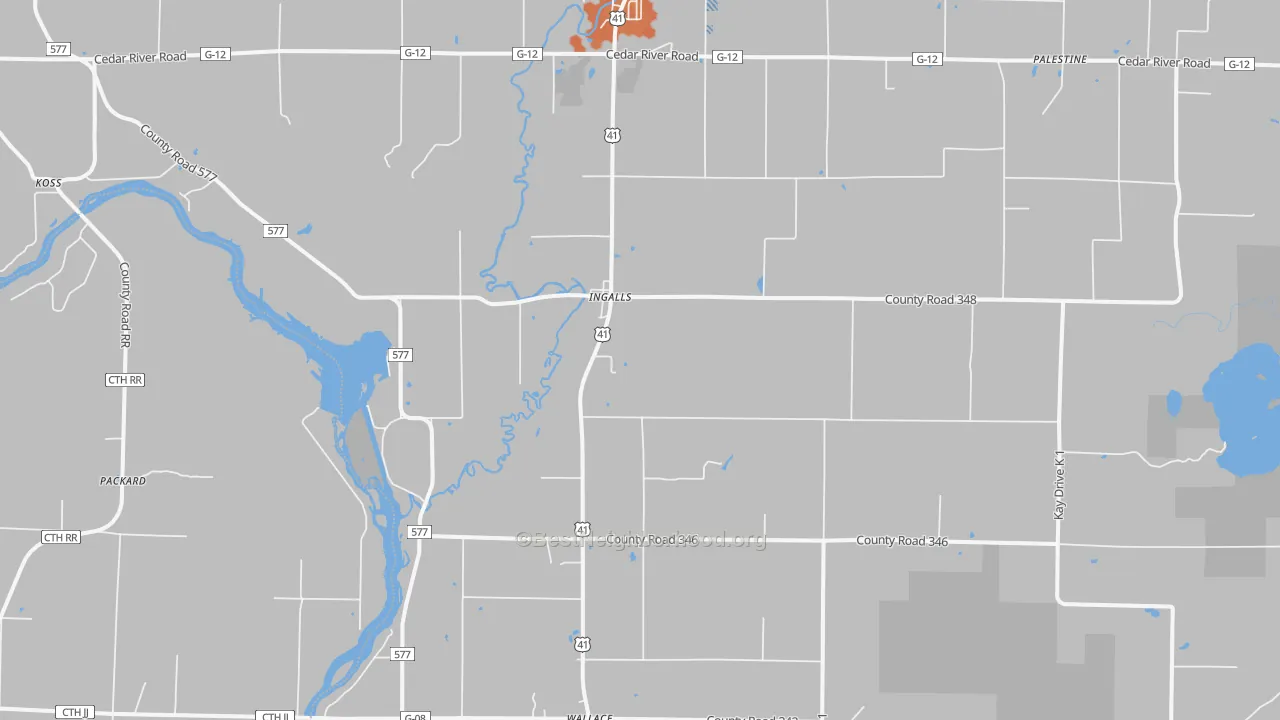 Bike Grade map of Ingalls, MI