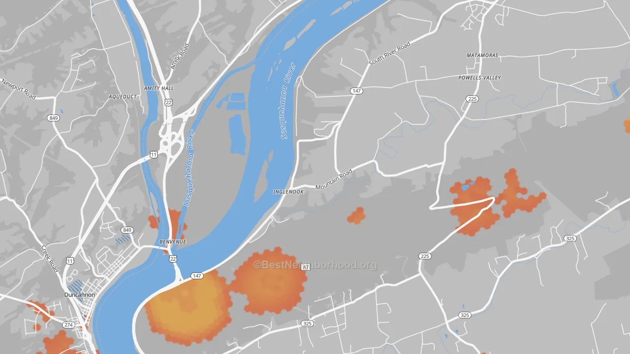 Bike Grade map of Inglenook, PA