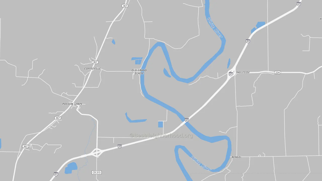 Bike Grade map of Ingleside, AR
