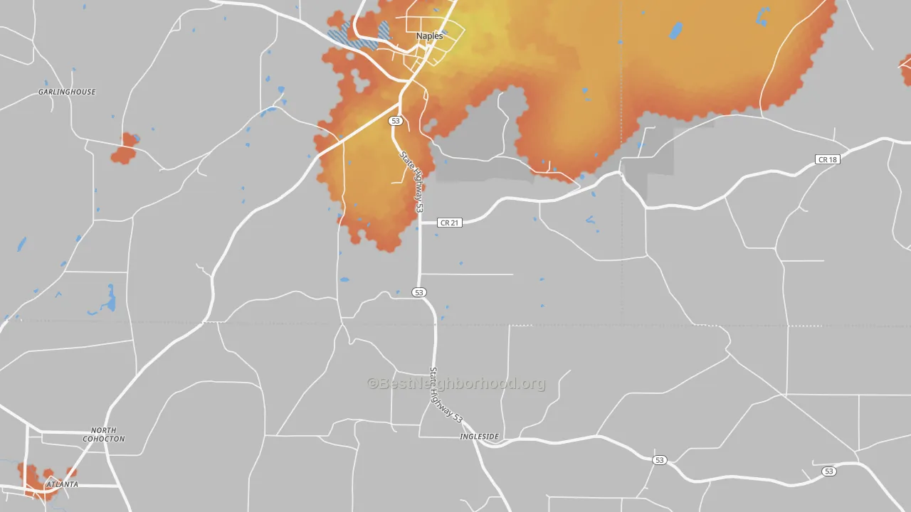 Bike Grade map of Ingleside, NY