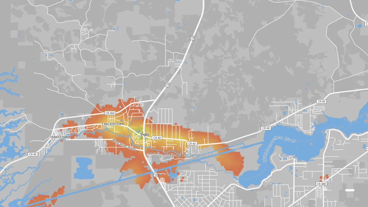 Bike Grade map of Inglis, FL