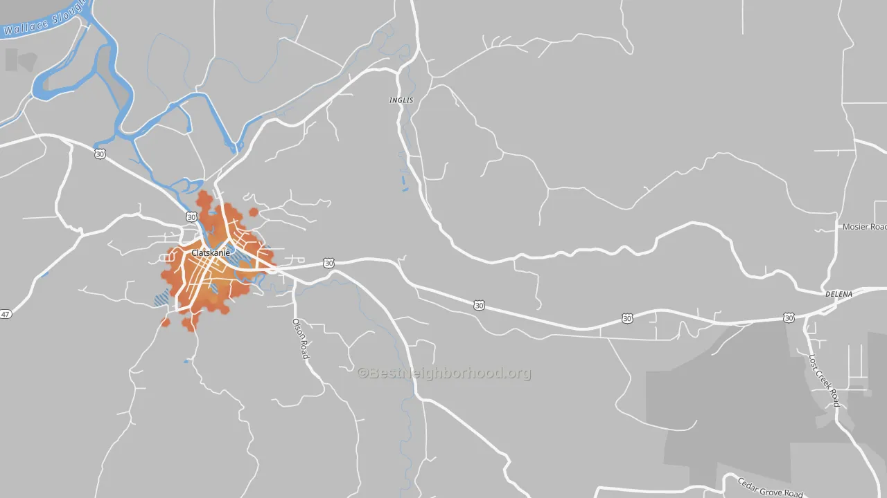 Bike Grade map of Inglis, OR