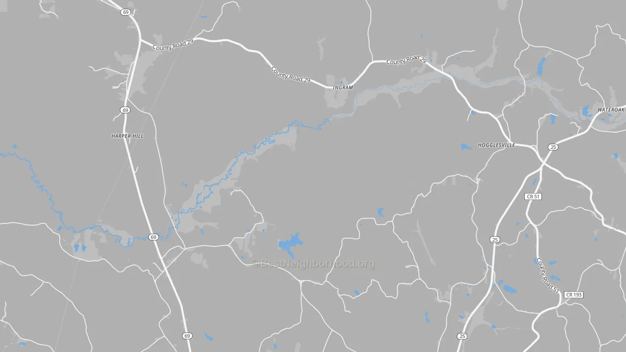 Bike Grade map of Ingram, AL