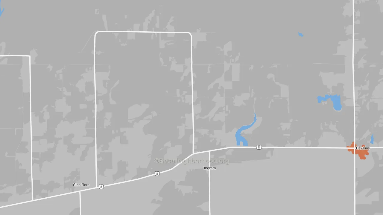 Bike Grade map of Ingram, WI