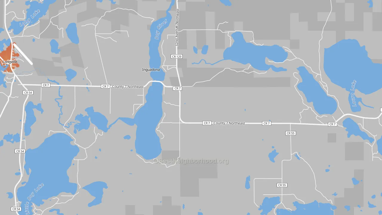 Bike Grade map of Inguadona, MN