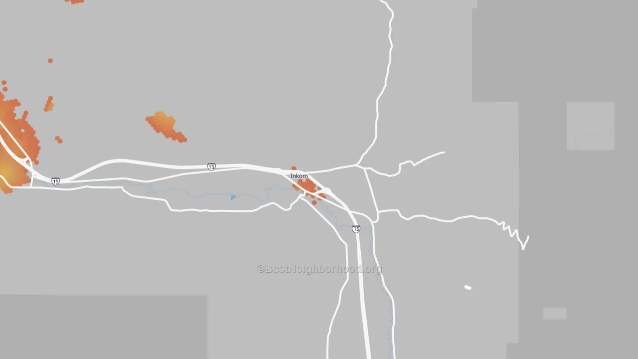 Bike Grade map of Inkom, ID