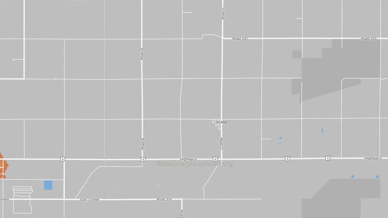 Bike Grade map of Inland, NE