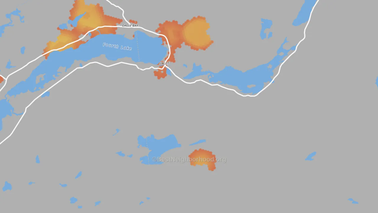 Bike Grade map of Inlet, NY