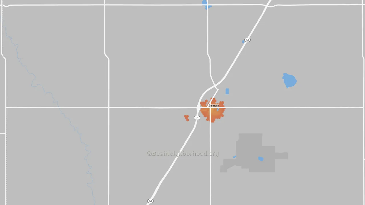 Bike Grade map of Inman, KS