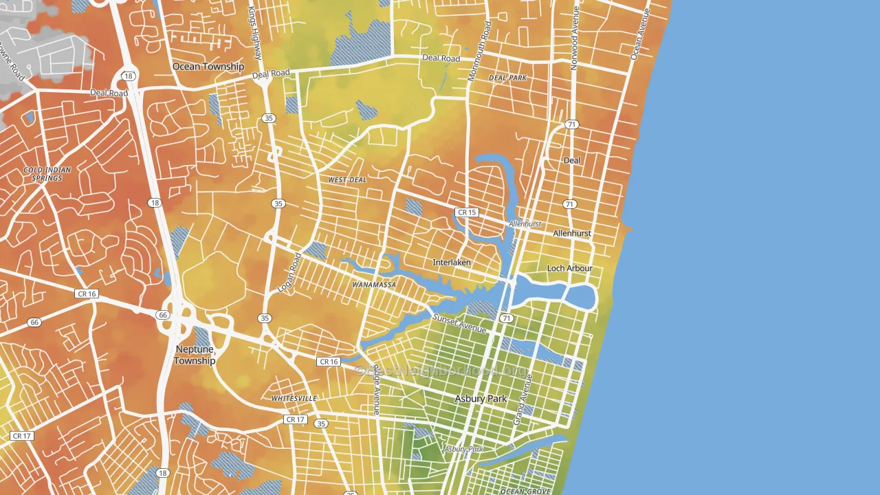 Bike Grade map of Interlaken, NJ