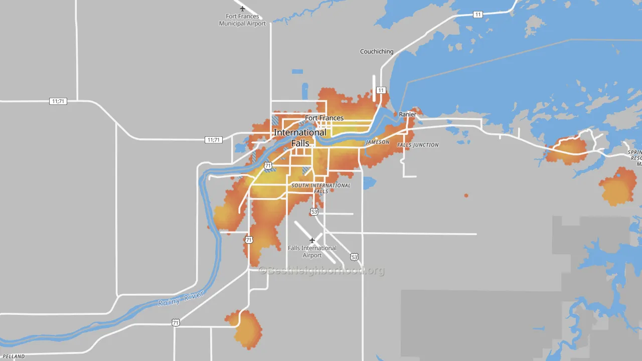 Bike Grade map of International Falls, MN