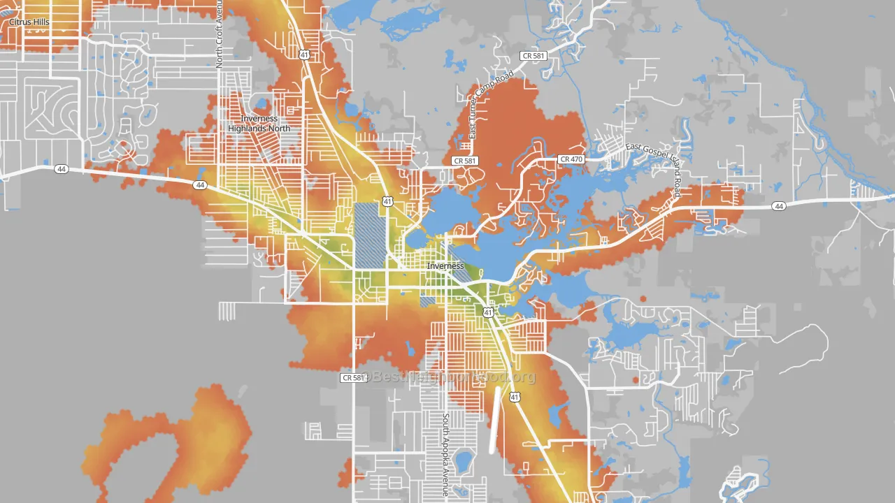 Bike Grade map of Inverness, FL
