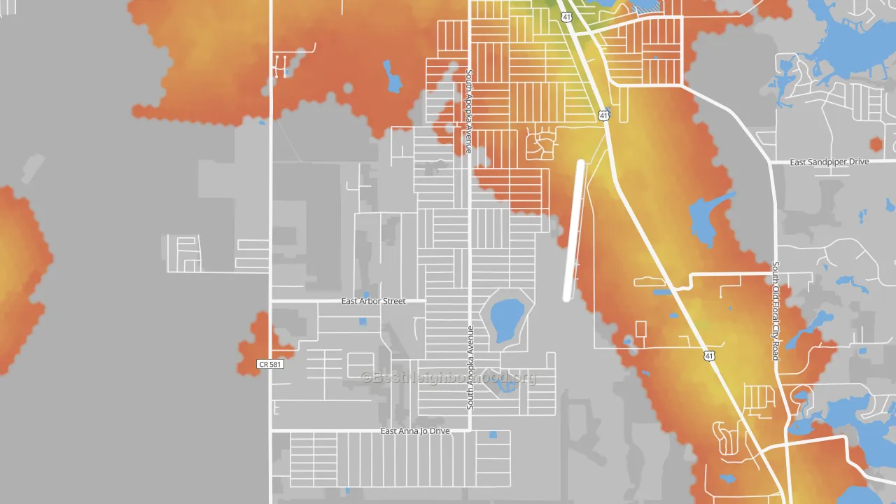 Bike Grade map of Inverness Highlands South, FL