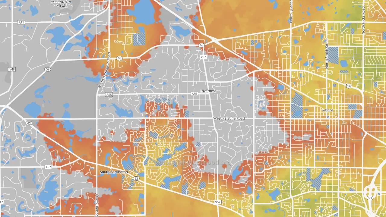 Bike Grade map of Inverness, IL