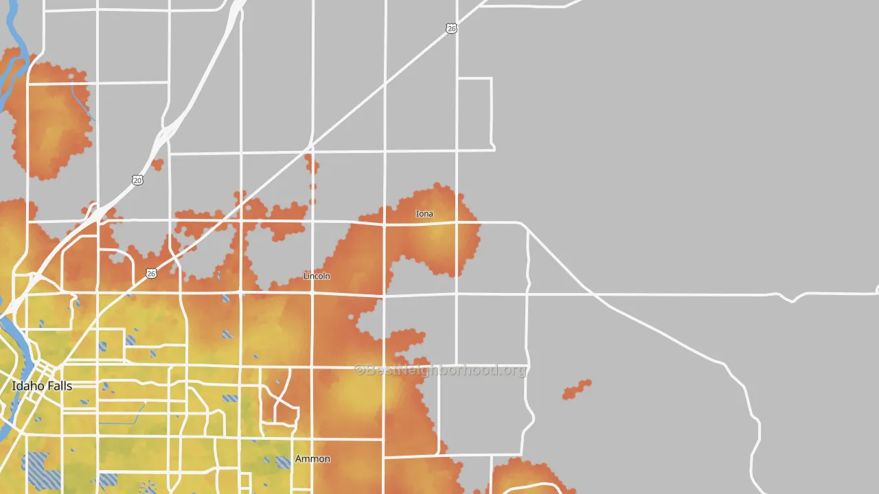 Bike Grade map of Iona, ID