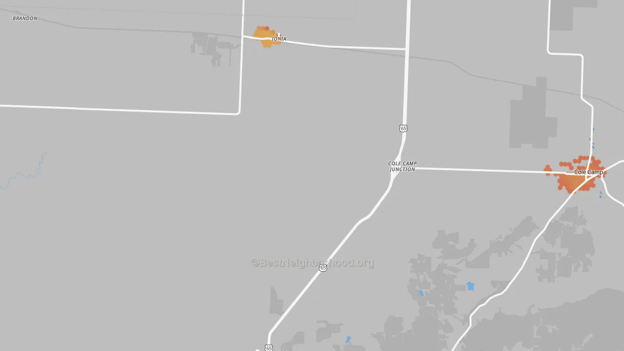Bike Grade map of Ionia, MO