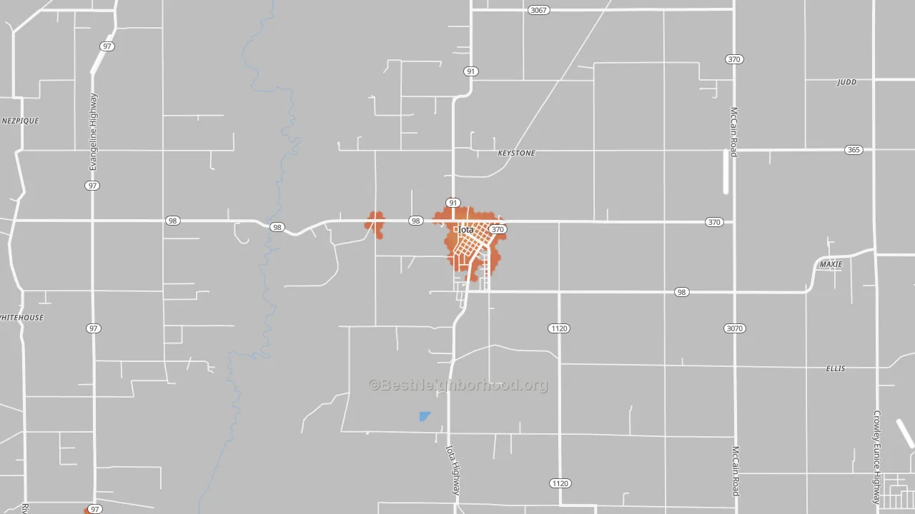 Bike Grade map of Iota, LA