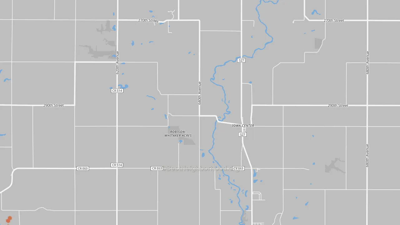 Bike Grade map of Iowa Center, IA
