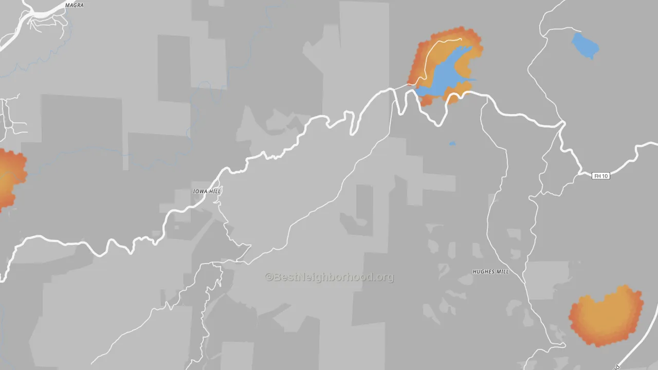 Bike Grade map of Iowa Hill, CA