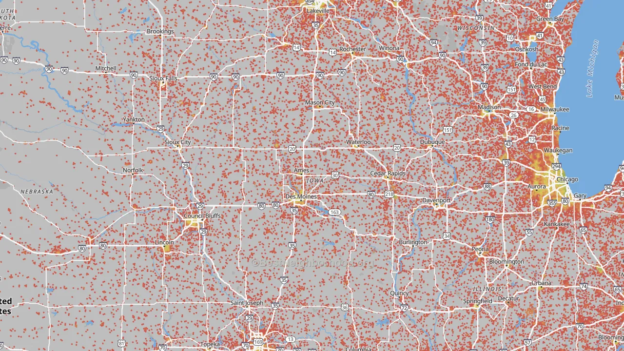 Bike Grade map of Iowa
