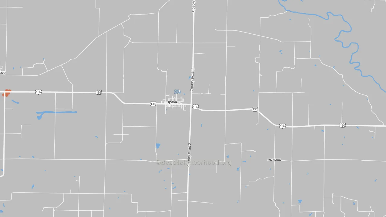 Bike Grade map of Ipava, IL