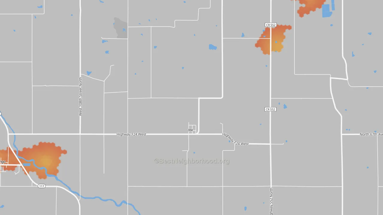 Bike Grade map of Ira, IA