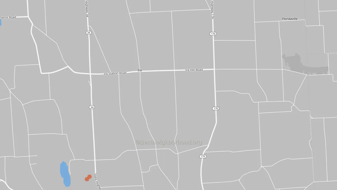 Bike Grade map of Ira, NY