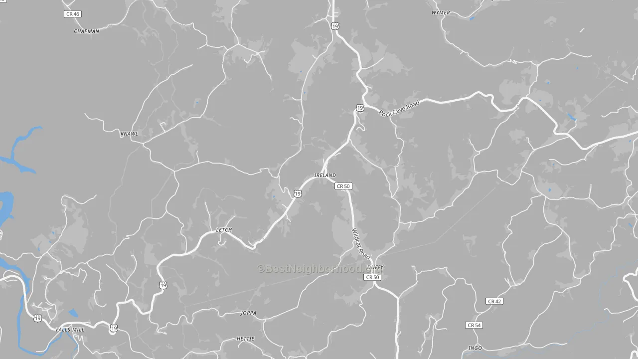 Bike Grade map of Ireland, WV