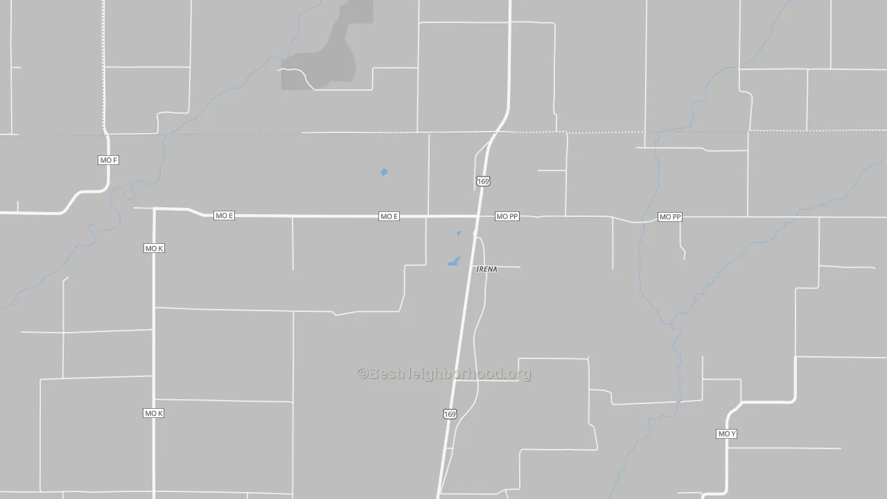 Bike Grade map of Irena, MO