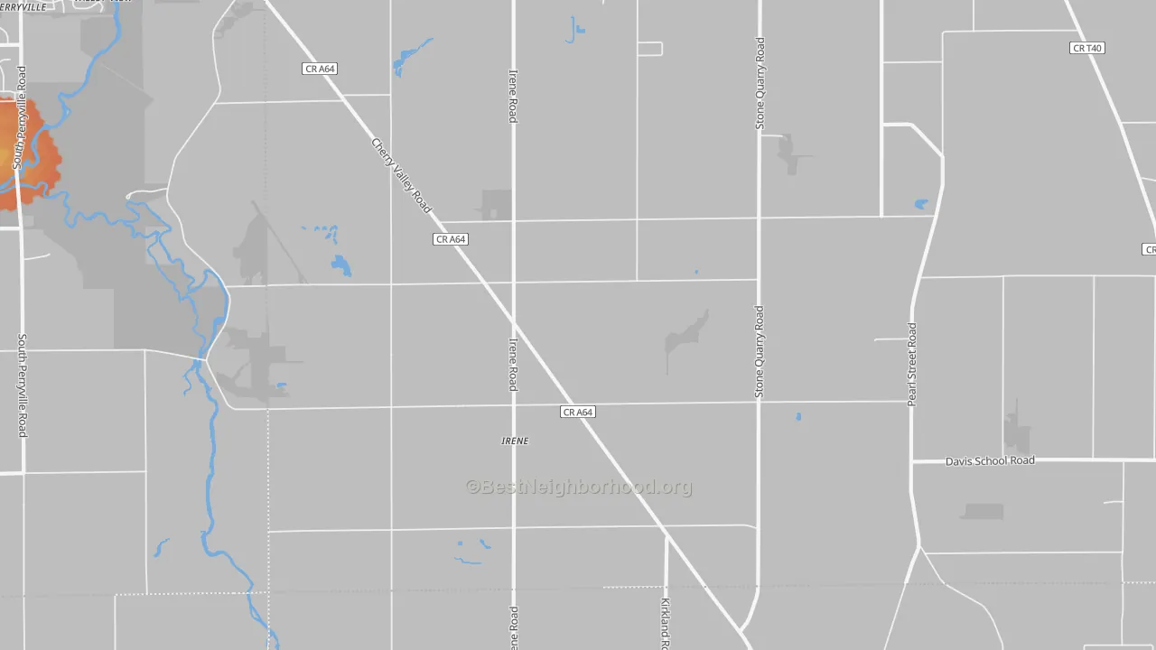 Bike Grade map of Irene, IL