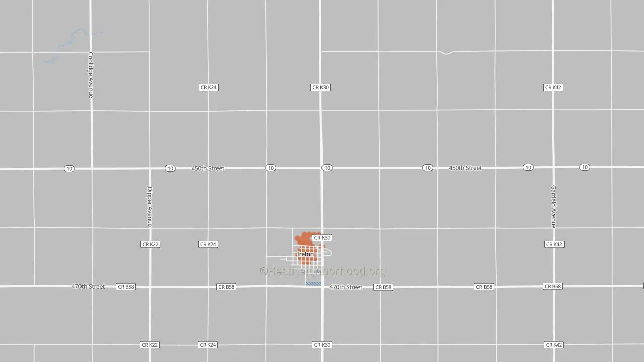 Bike Grade map of Ireton, IA