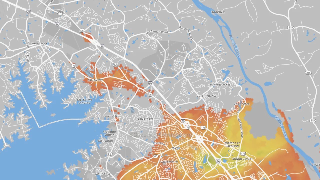 Bike Grade map of Irmo, SC