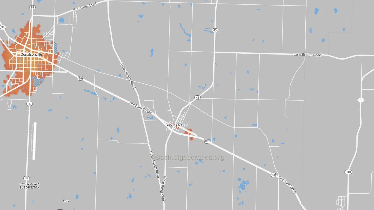 Bike Grade map of Iron City, GA