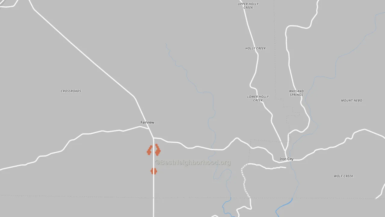 Bike Grade map of Iron City, TN