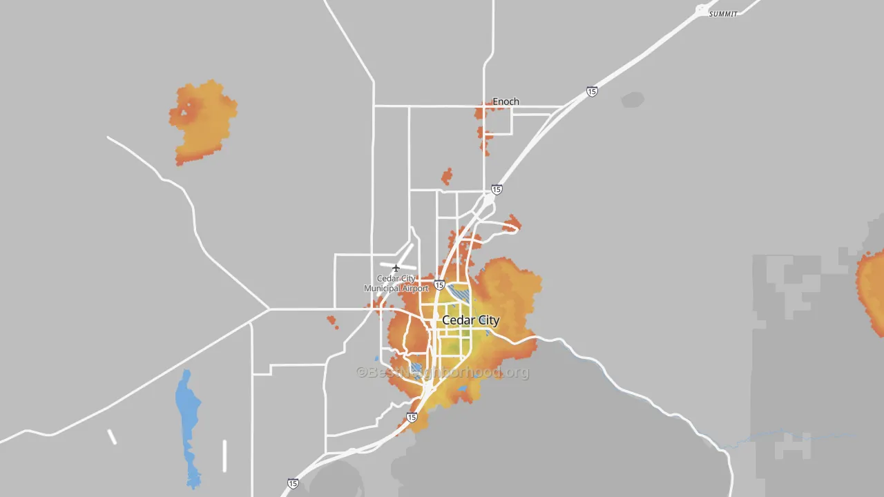 Bike Grade map of Iron County, UT