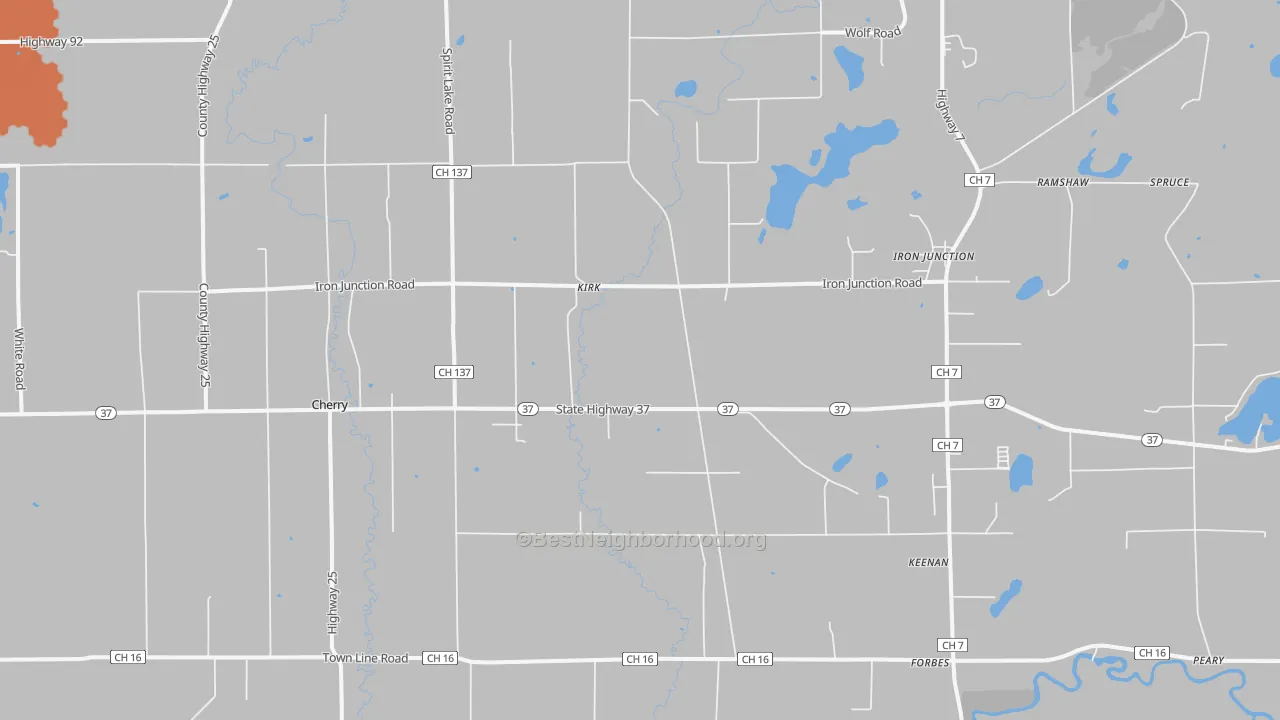 Bike Grade map of Iron, MN