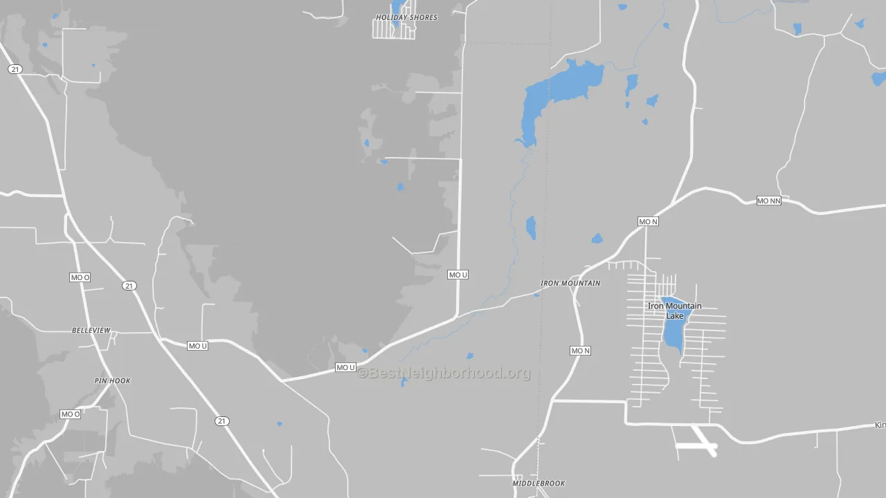 Bike Grade map of Iron Mountain, MO