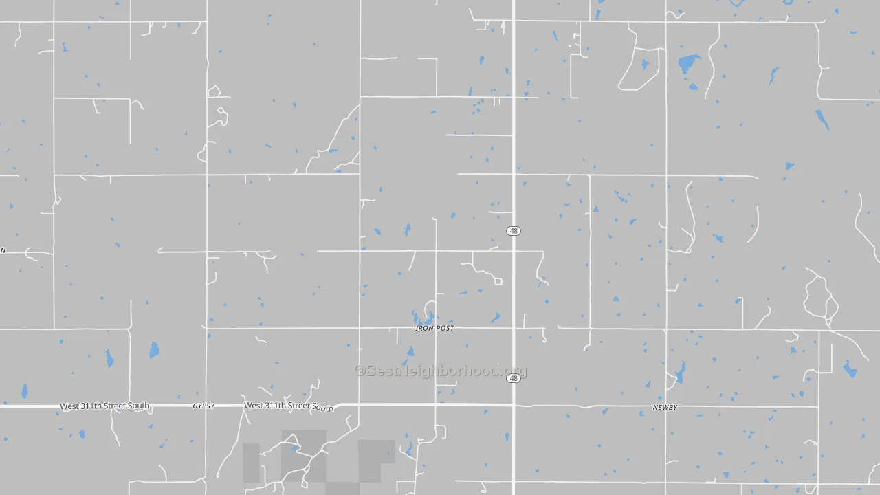 Bike Grade map of Iron Post, OK