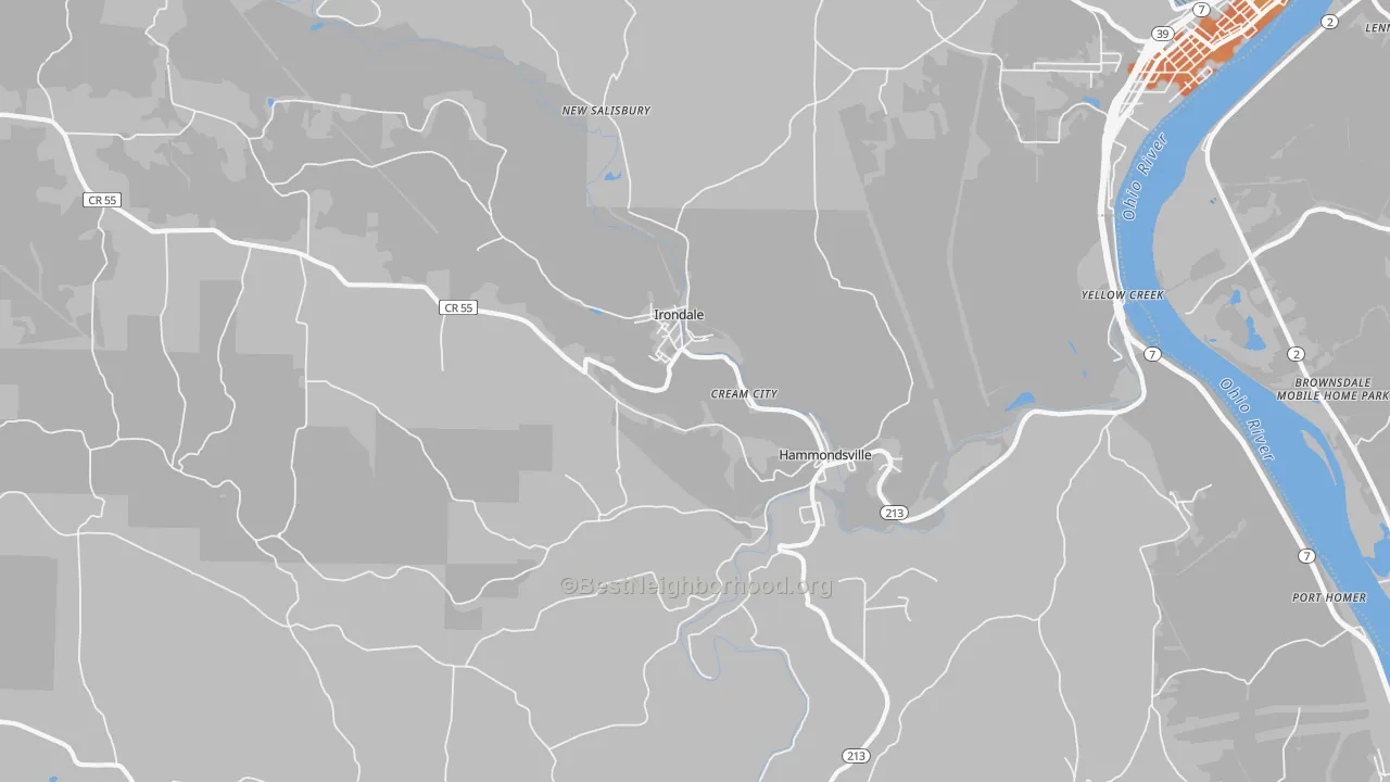 Bike Grade map of Irondale, OH