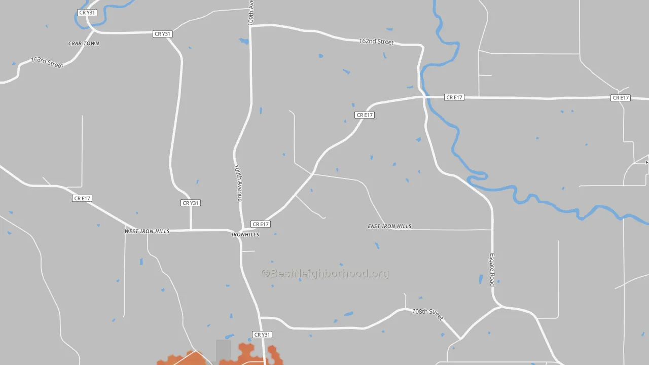 Bike Grade map of Ironhills, IA