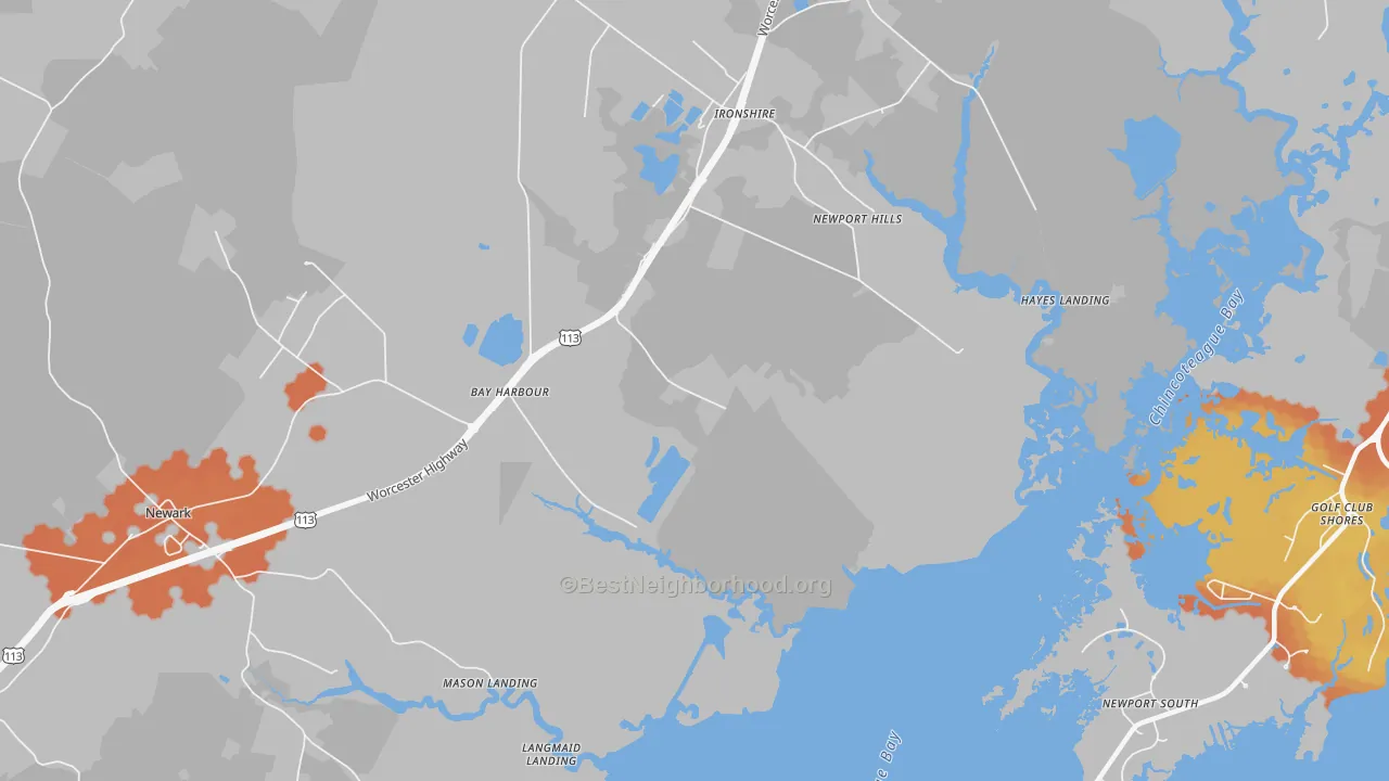 Bike Grade map of Ironshire, MD
