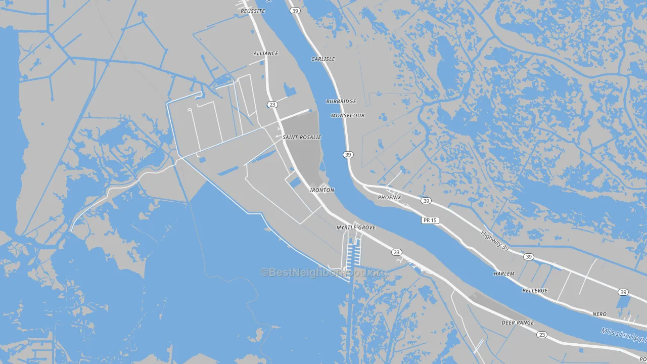 Bike Grade map of Ironton, LA