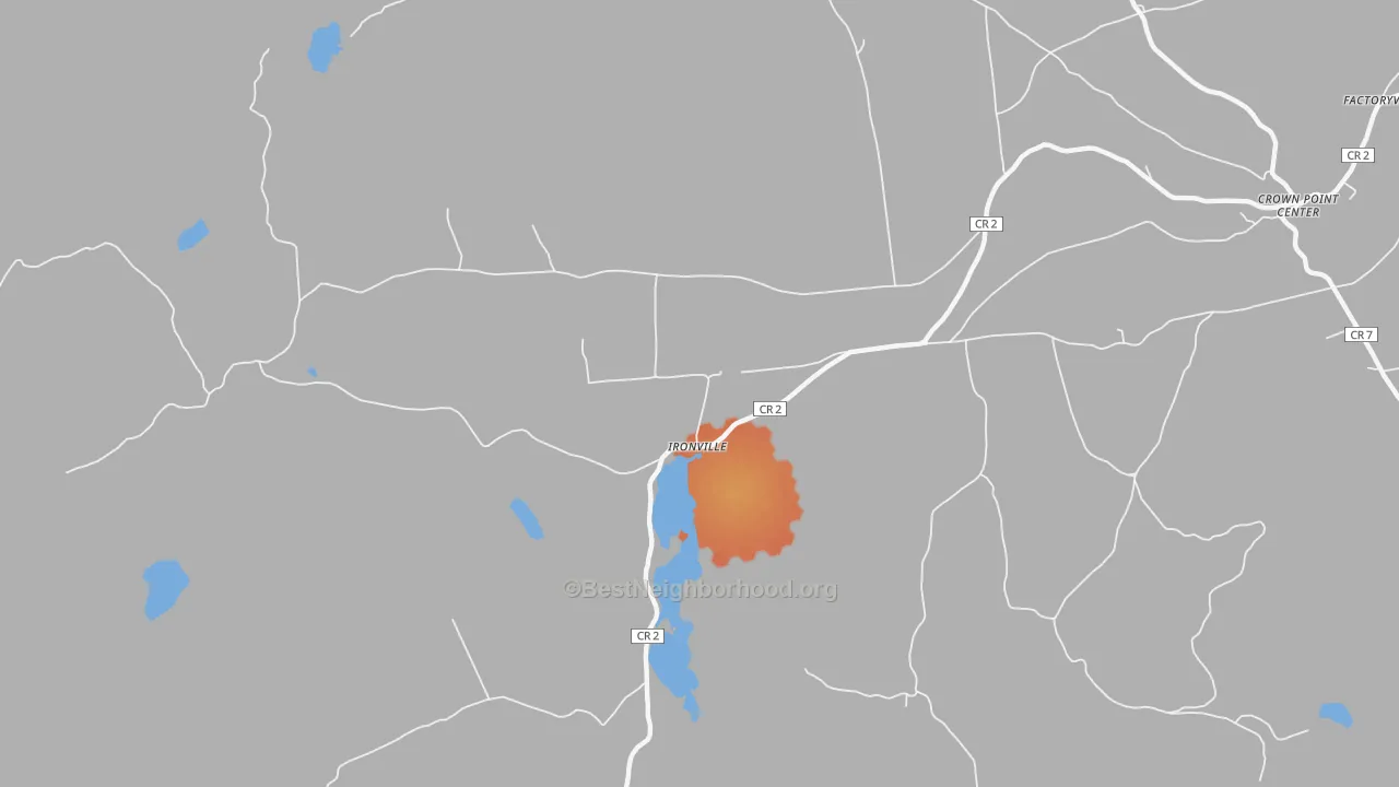 Bike Grade map of Ironville, NY