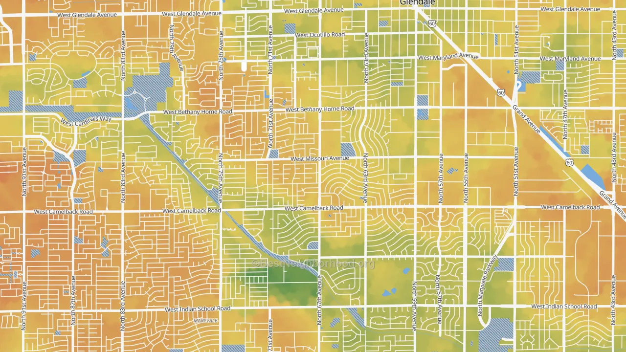 Bike Grade map of Ironwood Terrace, Glendale, AZ
